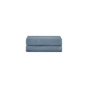 NEW UNDER THE CANOPY textured organic 2 piece hand towel set in chambray